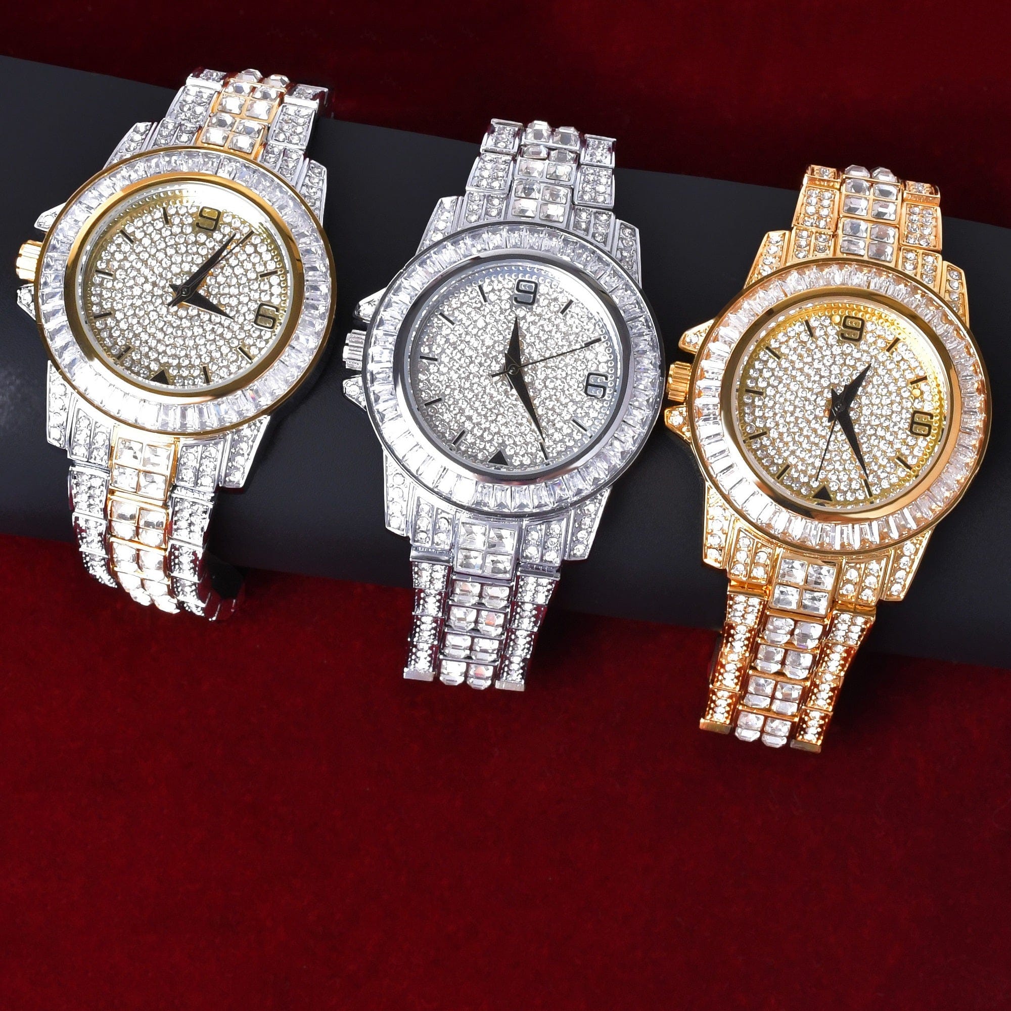 VVS Jewelry hip hop jewelry Iced Out Blizzard Baguette Watch