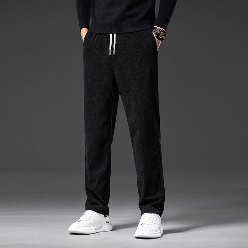 VVS Jewelry hip hop jewelry M (28-29) / Black Men's Corduroy Casual Pants