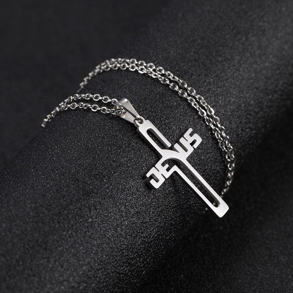 VVS Jewelry hip hop jewelry necklaces Jesus Cross Pendant Stainless Steel Necklace