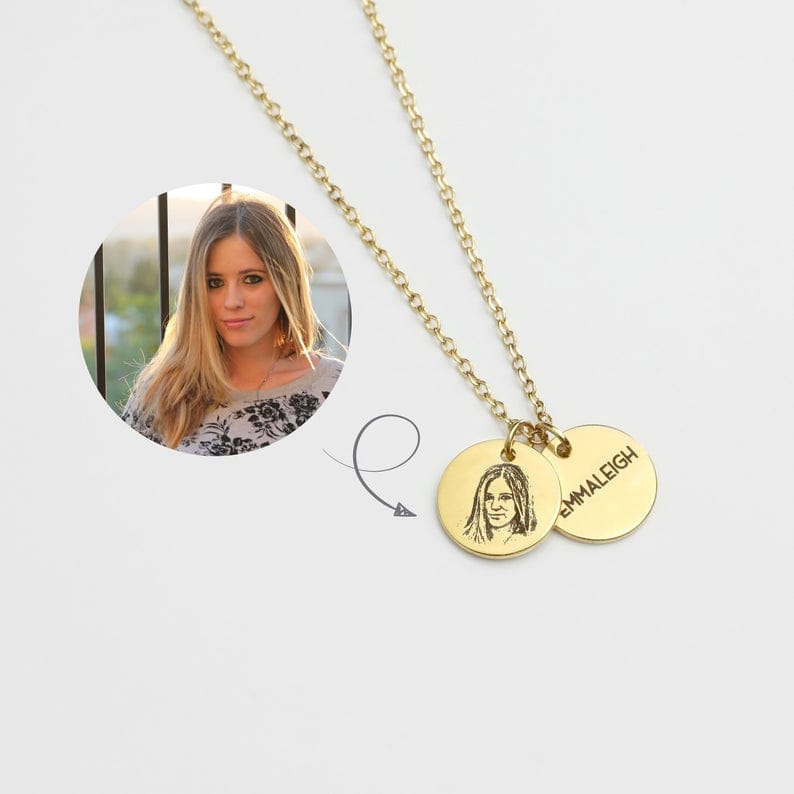 VVS Jewelry hip hop jewelry photo Custom Fingerprint or Handwriting Photo Pendant Necklace