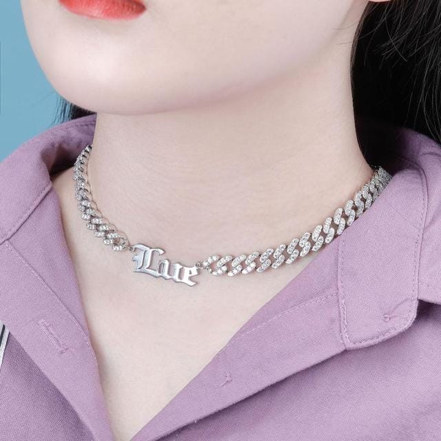 VVS Jewelry hip hop jewelry VVS Jewelry Custom Cuban Greek Name Necklace
