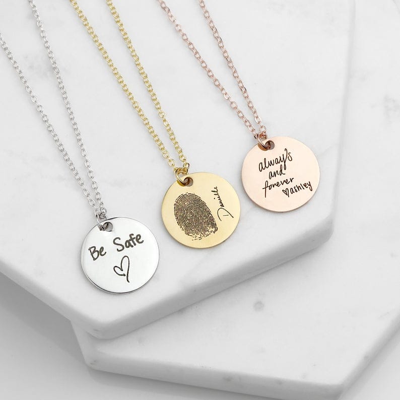 VVS Jewelry hip hop jewelry VVS Jewelry Custom Fingerprint Handwriting Necklace