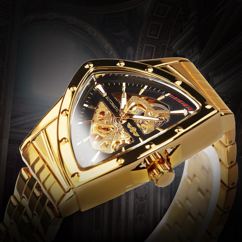 VVS Jewelry hip hop jewelry VVS Jewelry Military Triangle Skeleton Mechanical Watch