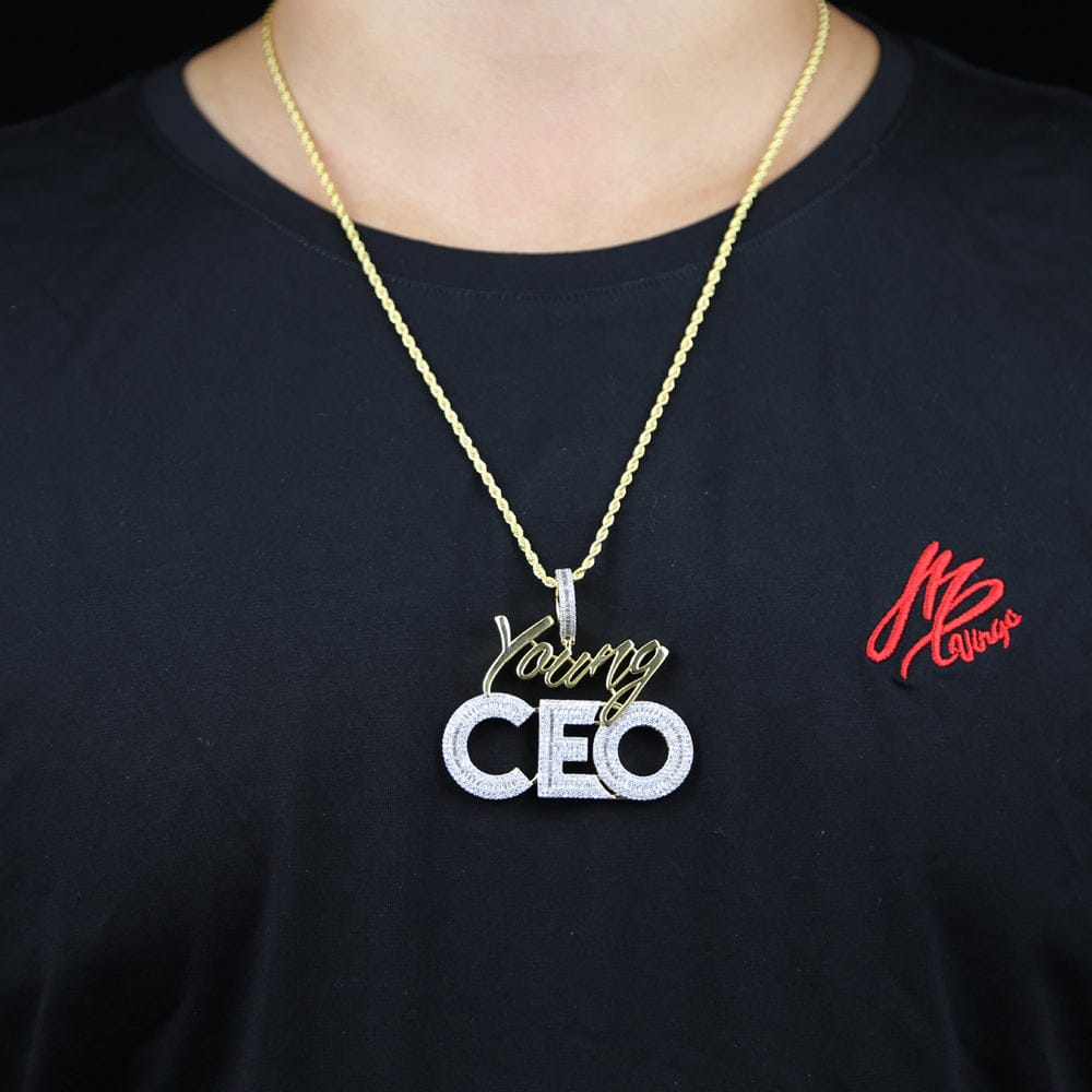 VVS Jewelry hip hop jewelry Young CEO Two Tone Iced Pendant Necklace