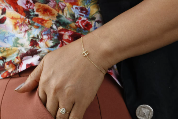 14K Gold Custom Initial Bracelet