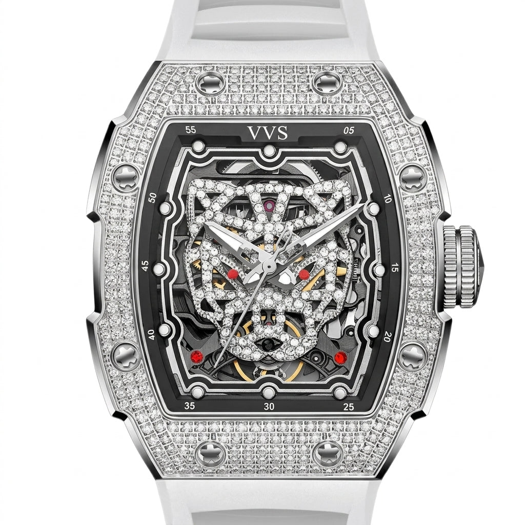 VVS Watches™ Tonneau | Iced Out Skeleton