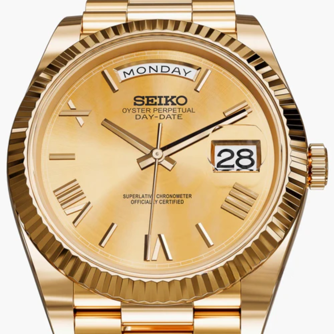 Seiko Mod Day-Date | Gold Champagne