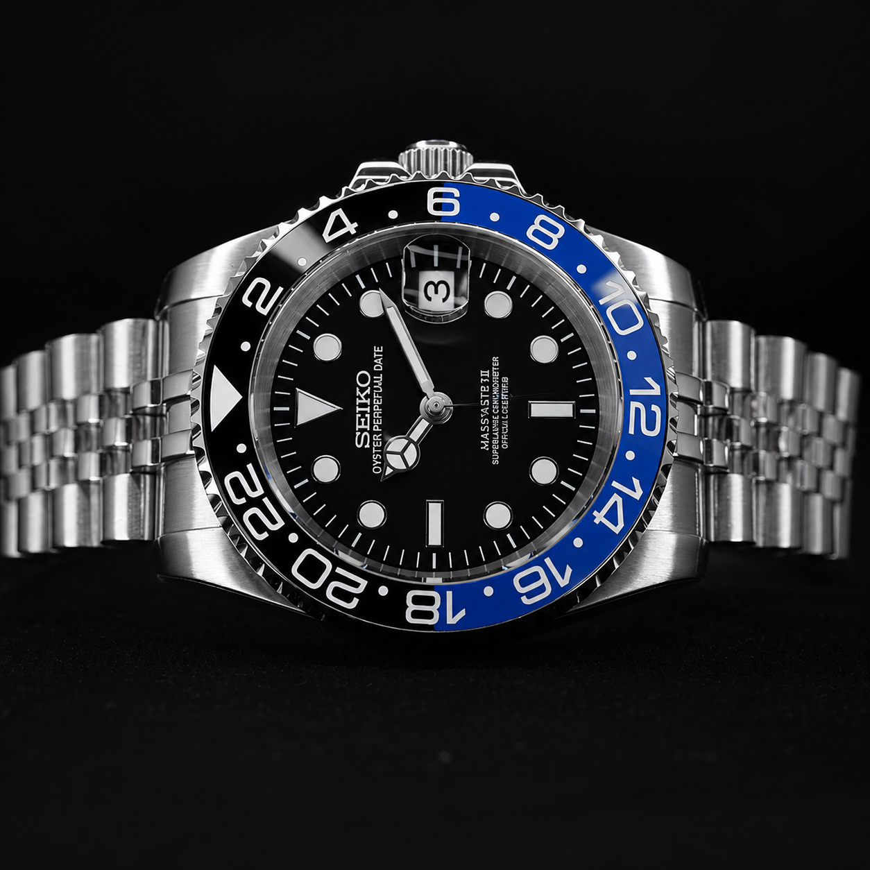 Seiko Mod | Batman Black Blue