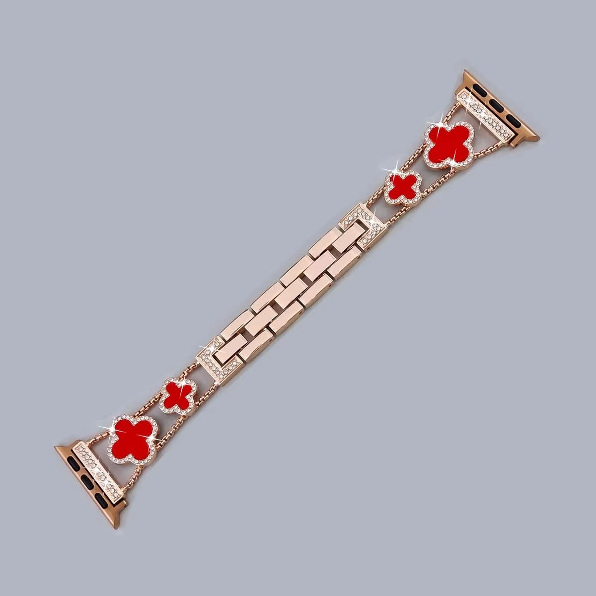 Iced Out Clover Apple Watch Band