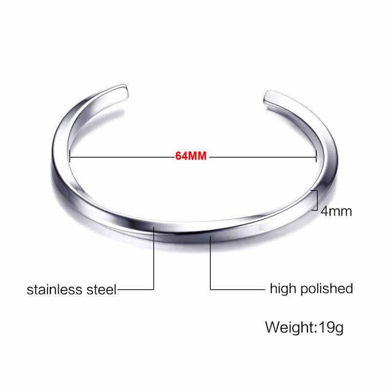 Twisted Unisize Men's Minimalist Bangle