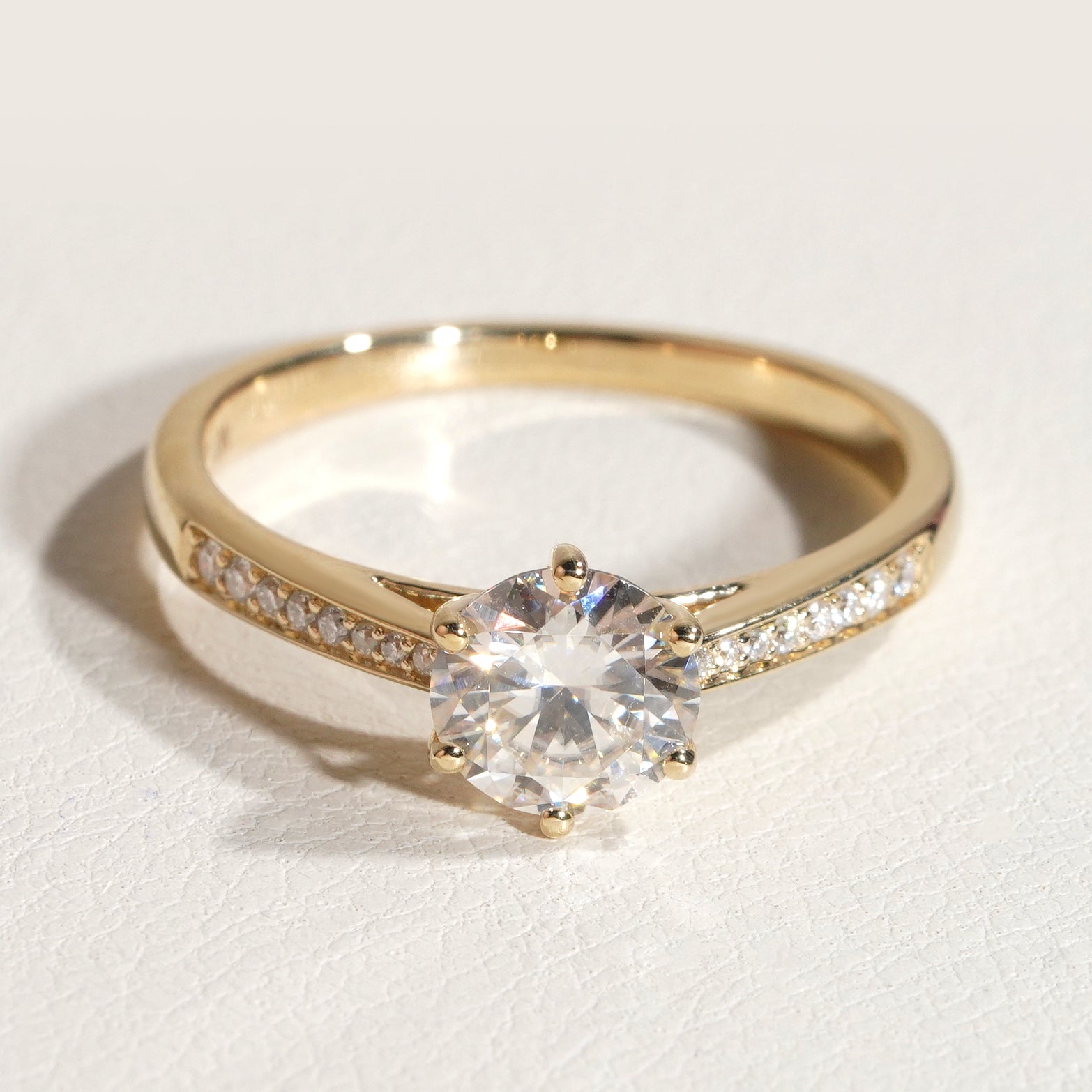 10K Solid Gold 1CT Moissanite Infinity Engagement Ring