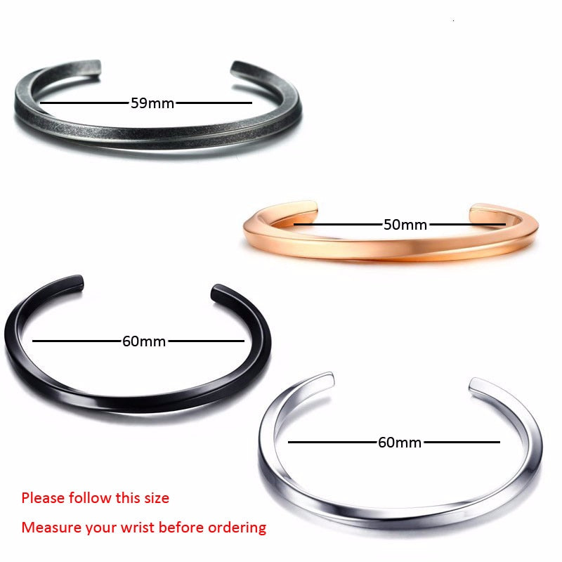 Twisted Unisize Men's Minimalist Bangle