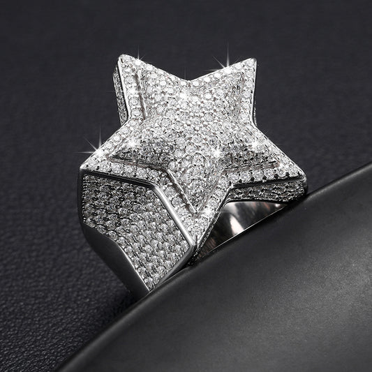 Starboy 925 Sterling Silber Moissanit Ring
