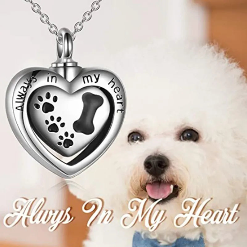 Pawprint Memorial Pet Urn Necklace