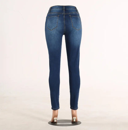 Skinny-Jeans mit mittelhohem Bund für Damen