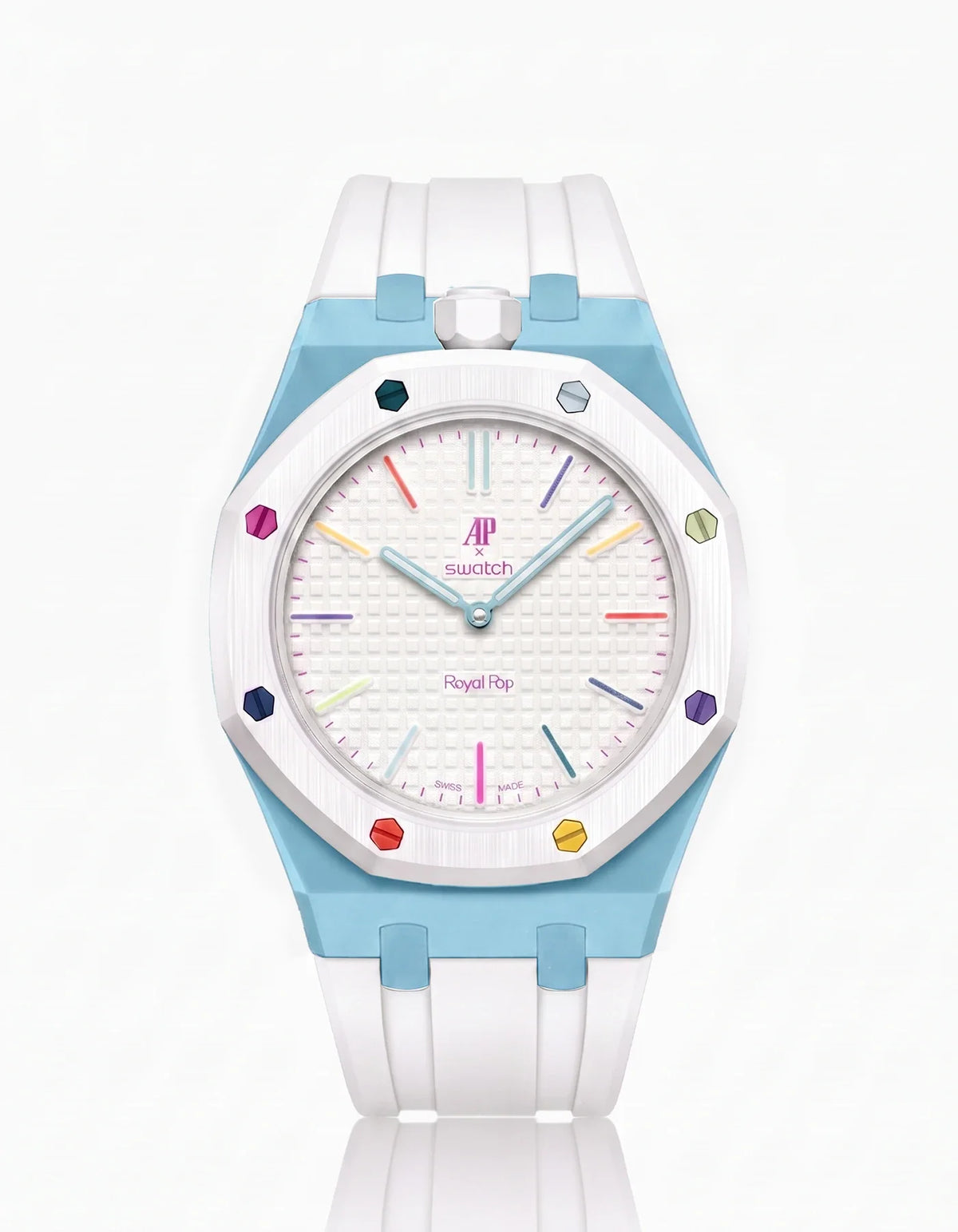 combo::light-blue::rubber-strap-for-ap-x-swatch-royal-pop-white