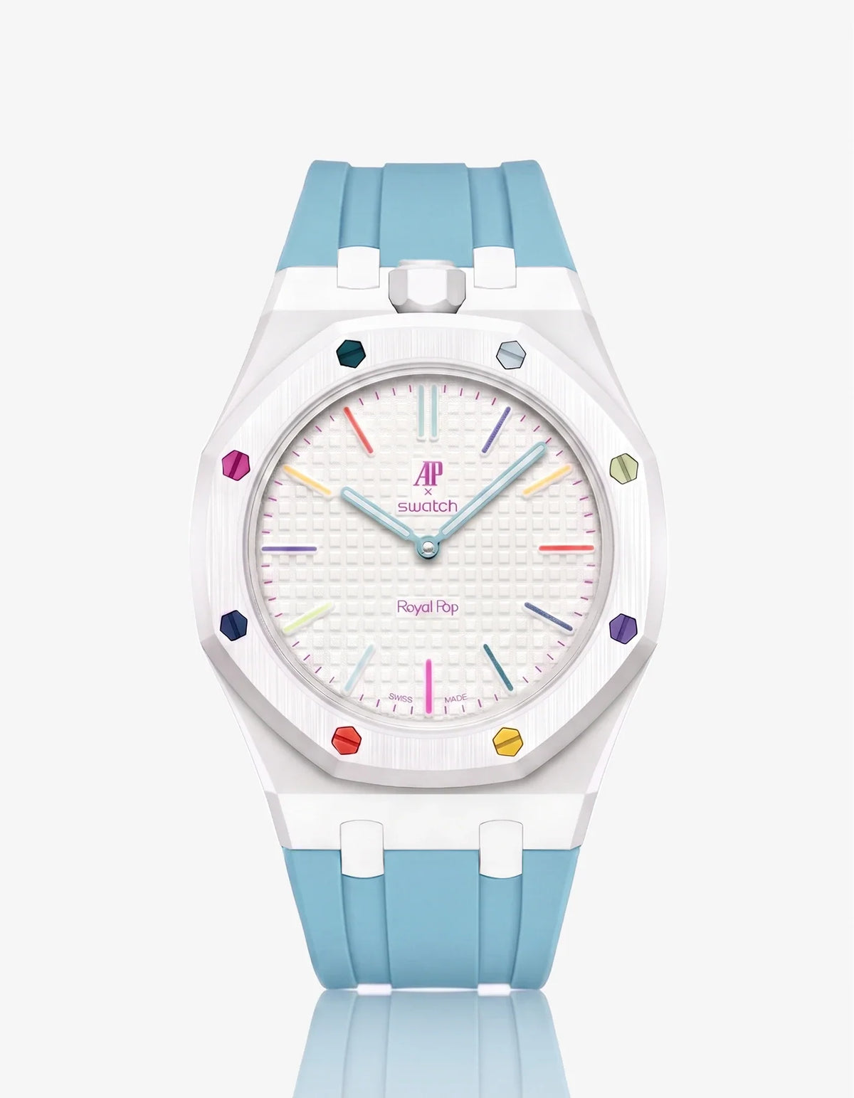 combo::white::rubber-strap-for-ap-x-swatch-royal-pop-light-blue