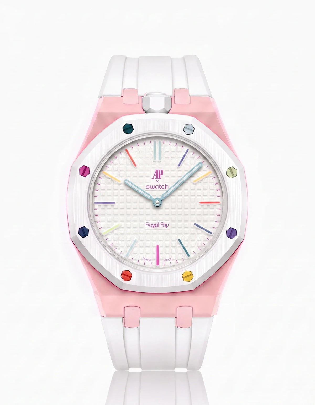 combo::pink::rubber-strap-for-ap-x-swatch-royal-pop-white