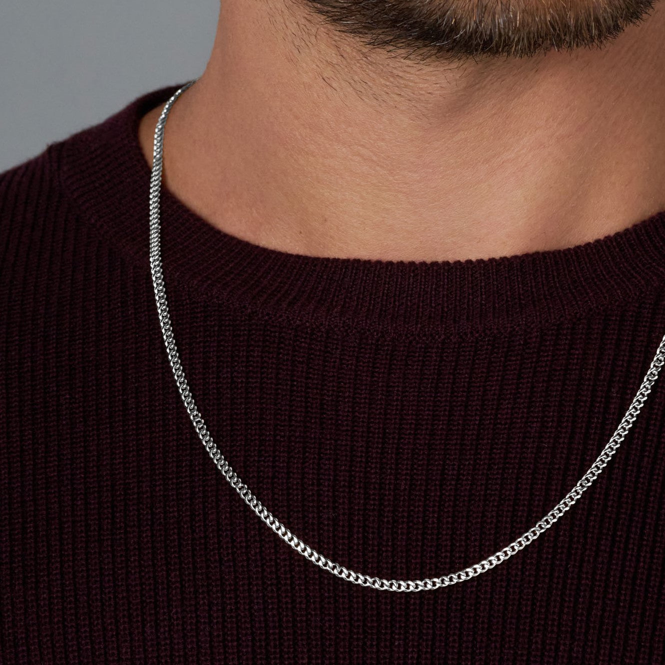 3mm VVS Minimalist Silver Micro Cuban Link Chain