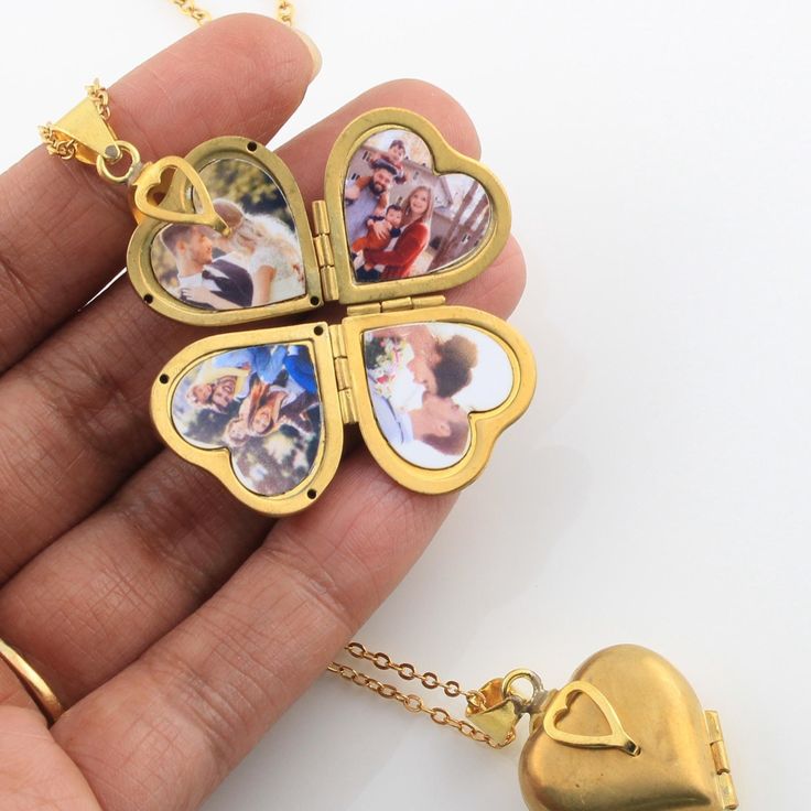 Custom Family Photo Locket  Engraved Name Pendant