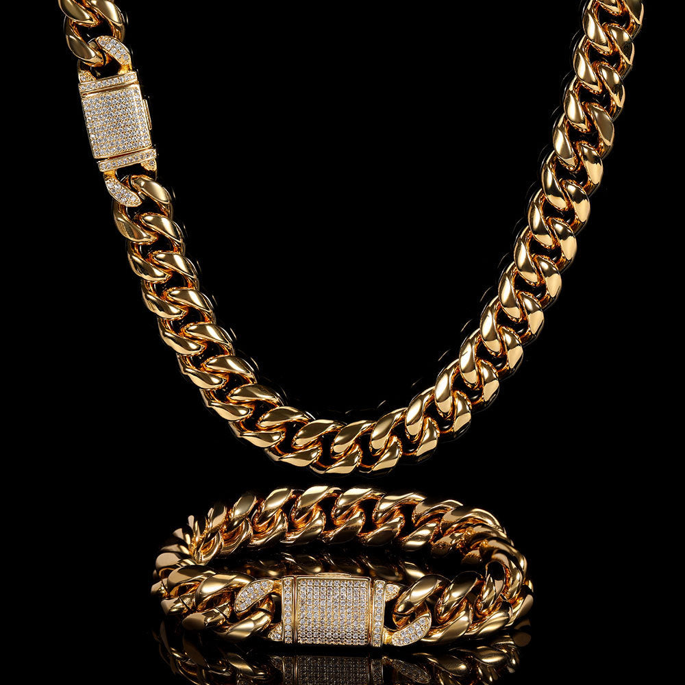 Gold 12MM Miami Cuban Chain