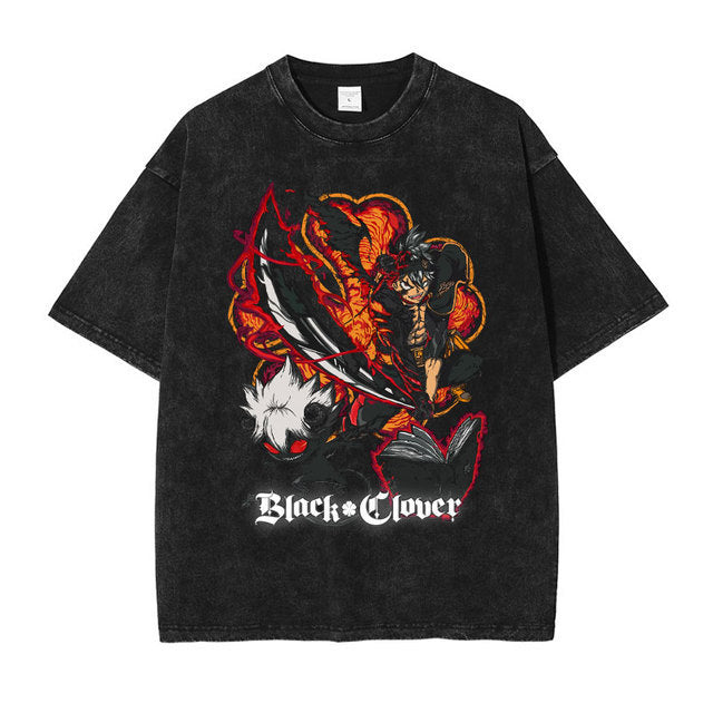 Black Clover Vintage Washed Anime Shirt