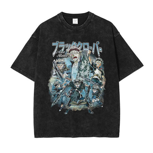 Black Clover Vintage Washed Anime Shirt