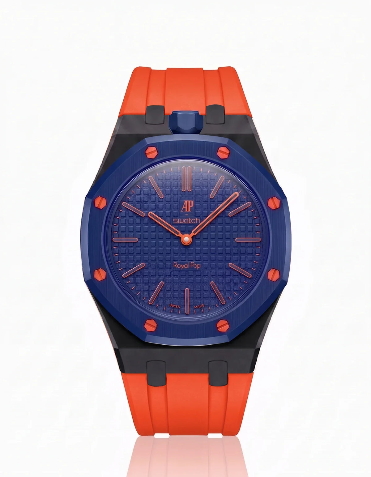 combo::black::rubber-strap-for-ap-x-swatch-royal-pop-orenji-orange