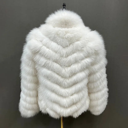 Reversible Real Fox Fur Elegance Jacket