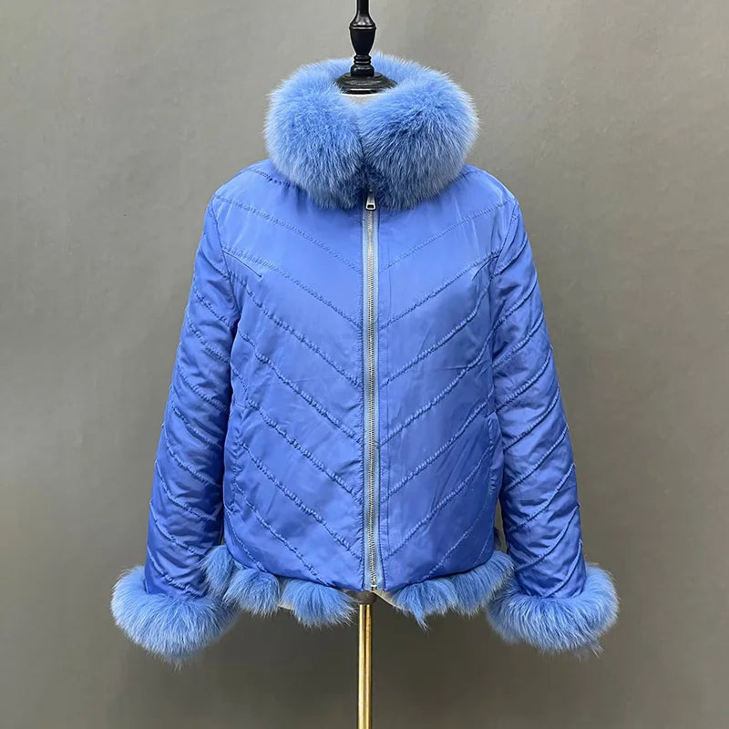 Reversible Real Fox Fur Elegance Jacket