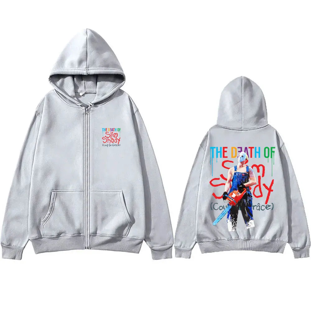 Eminem The Death of Slim Shady Graphic Zipper Hoodie