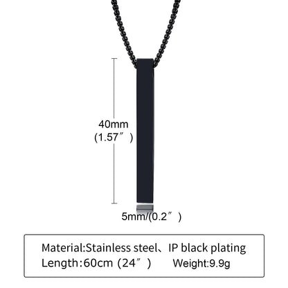 VVS Jewelry 5mm Men's Minimalist Box Pendant Chain