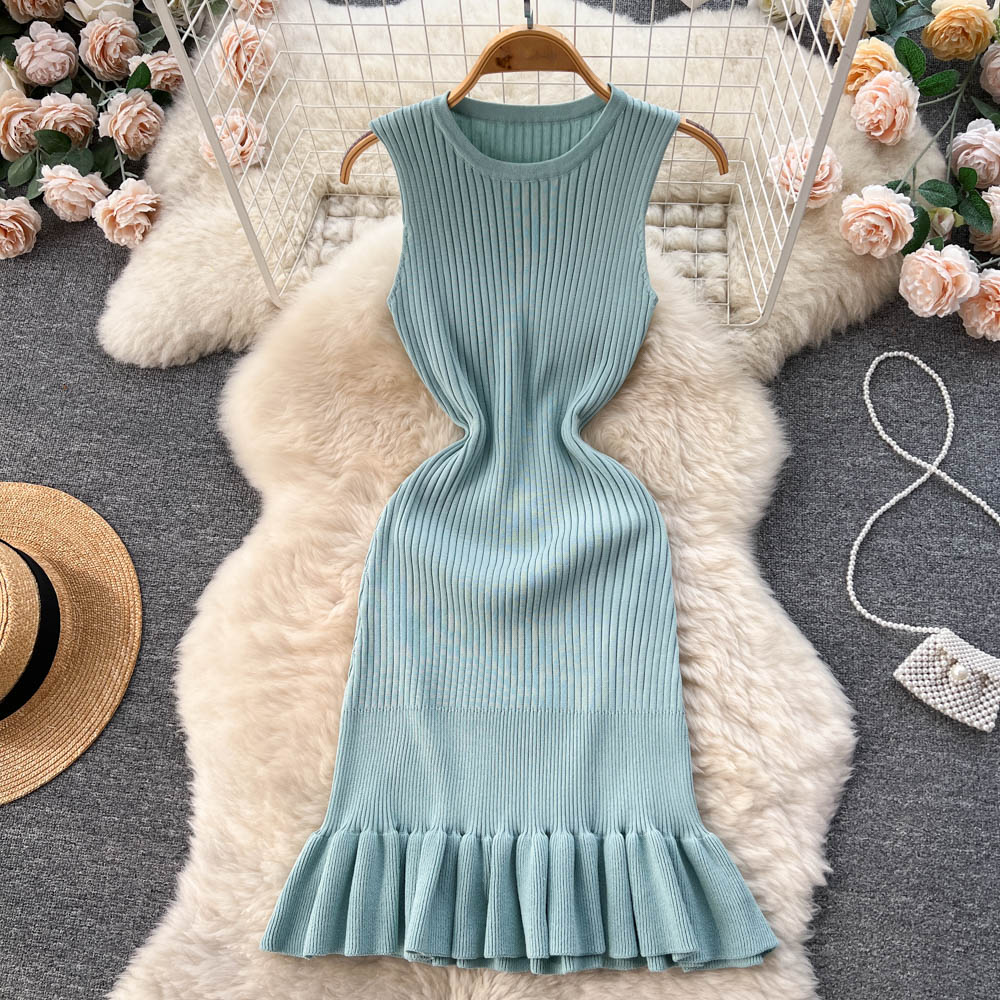 Amelia Knitted Summer Ruffle Dress