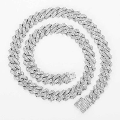 10 mm zweifarbiges kubanisches Gliederarmband aus S925 VVS-Moissanit 