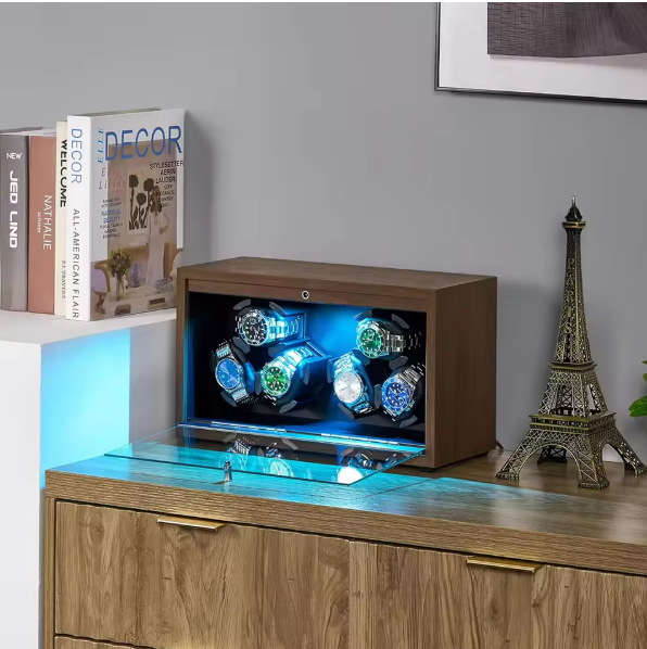 6 slots /3 Slots Automatic Watch Winder – Premium Wood Storage Box, Quiet USB Motor