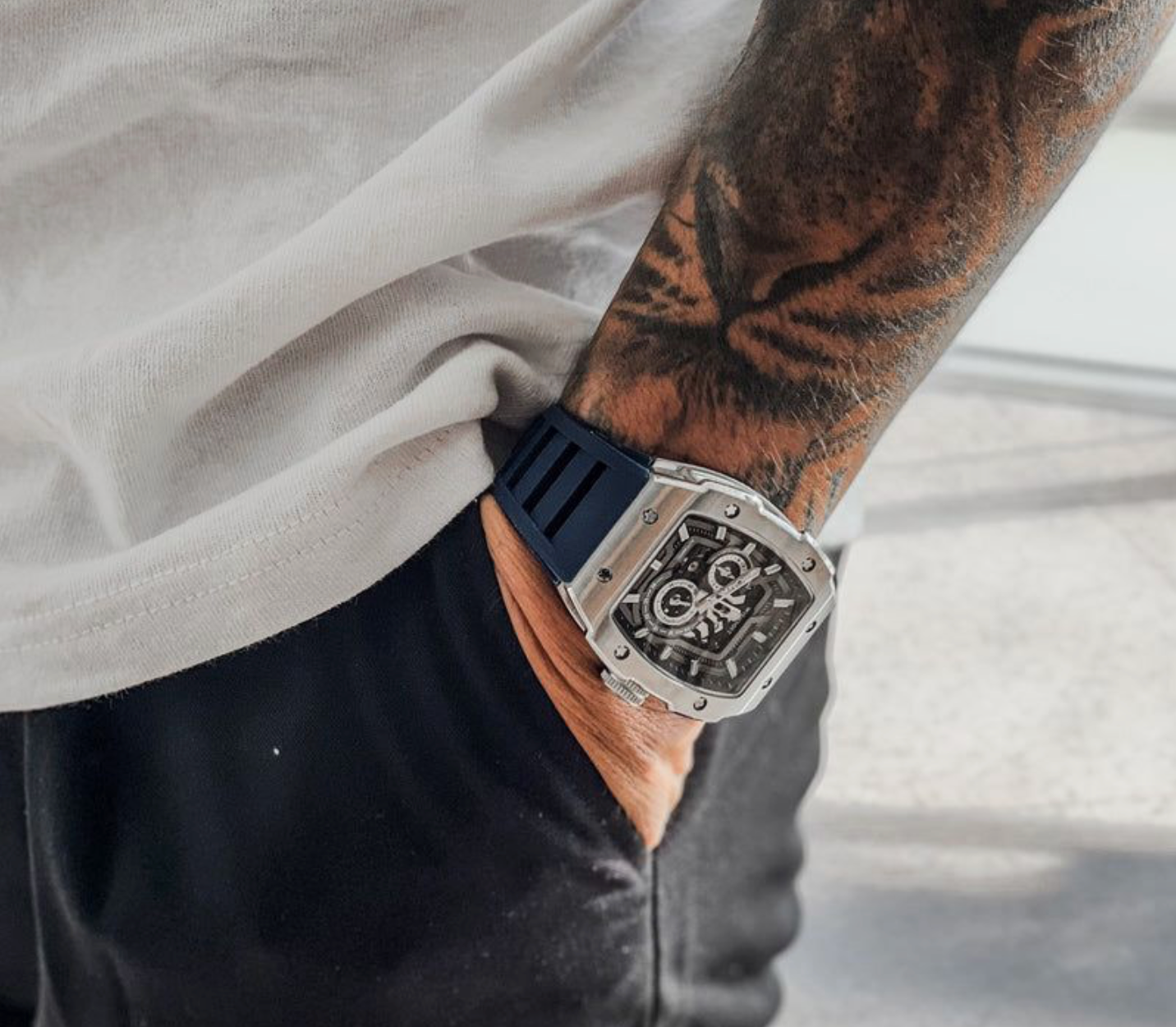 Speedy Tonneau Skeleton Automatic Watch