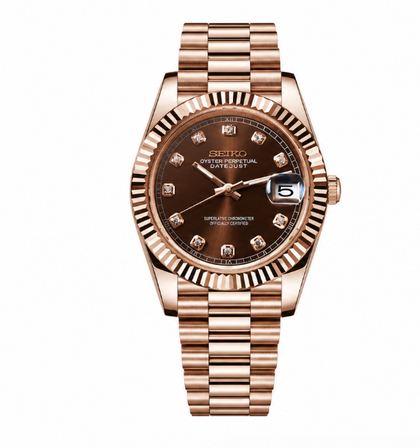 Seiko Mod Datejust - Rose Gold Brown