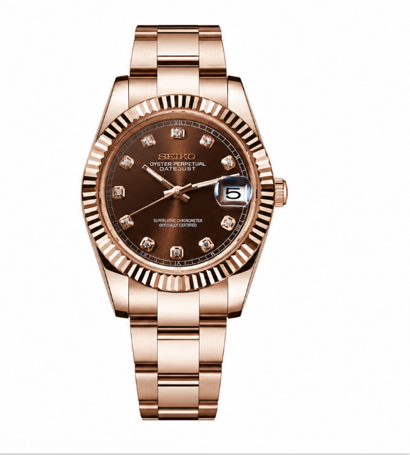 Seiko Mod Datejust - Rose Gold Brown