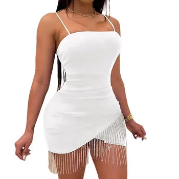 Ava Split Summer Tassel Mini Dress
