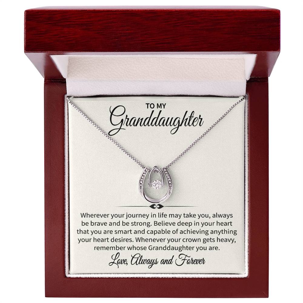 To My Granddaughter (Love, Always and Forever) Message Card Necklace