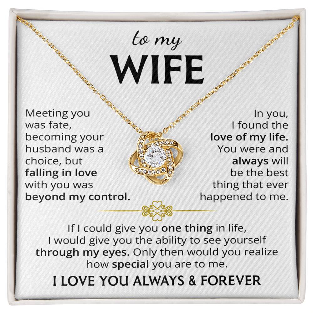 To My Wife (I Love You Always & Forever) Message Card Necklace