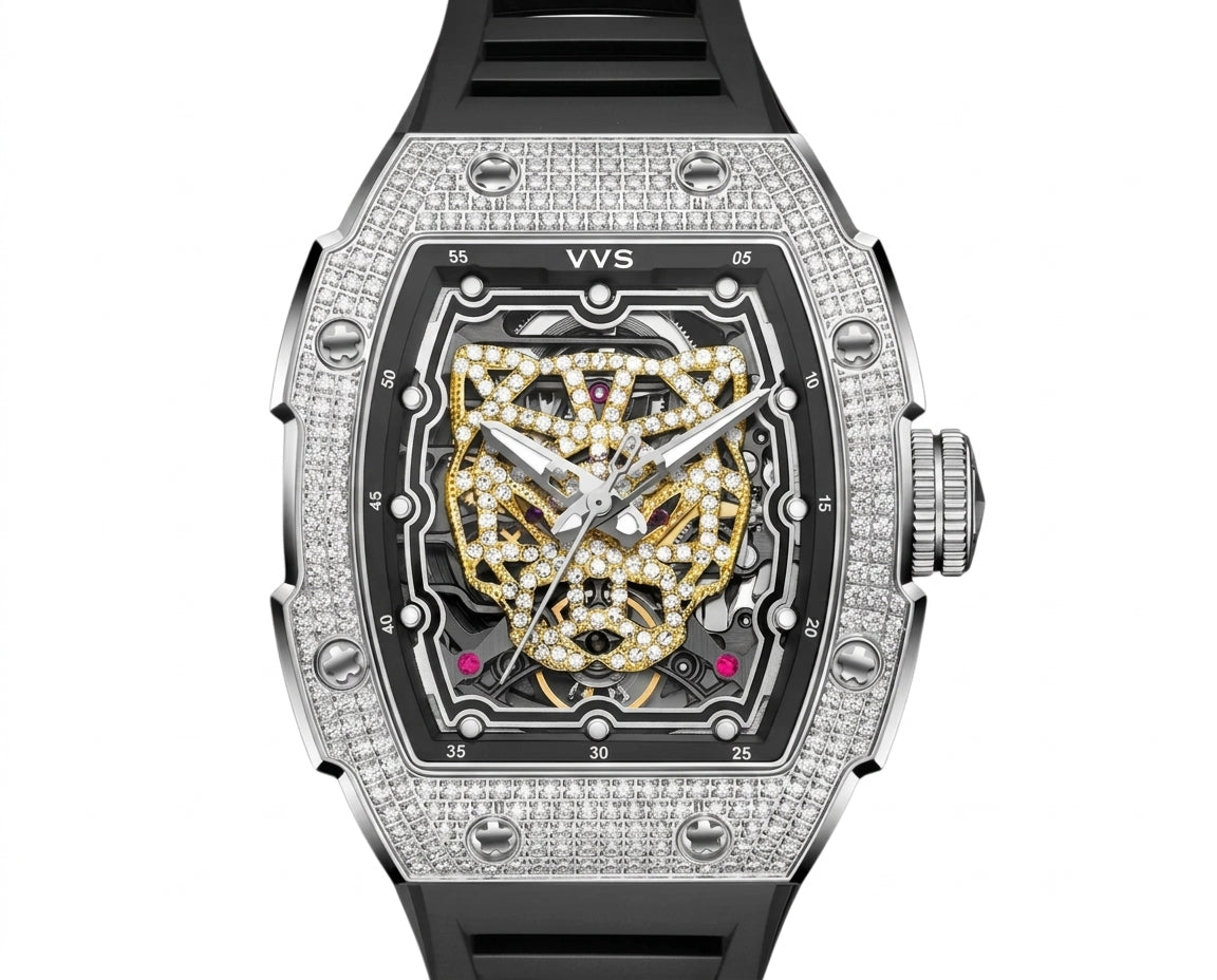 VVS Watches™ Tonneau | Iced Out Skeleton