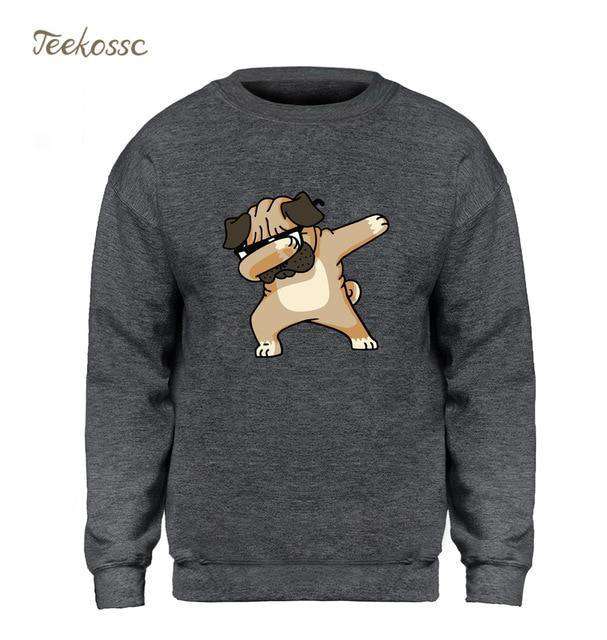 Hip Hop Fresh Jewelry hip hop jewelry Dark Gray / S Dabbin' Pug Sweatshirt