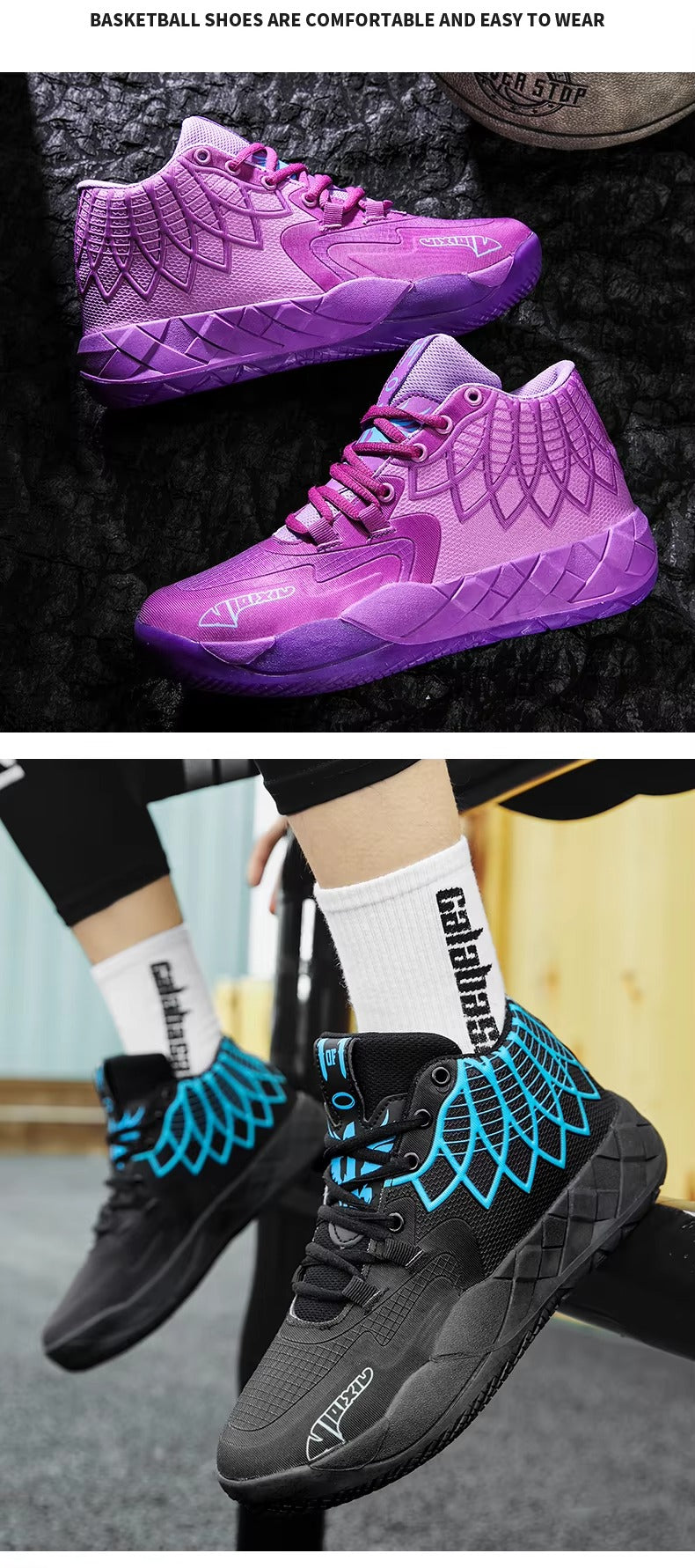 VVS High-Top Basketball Shoes - Non-Slip Sports Sneakers