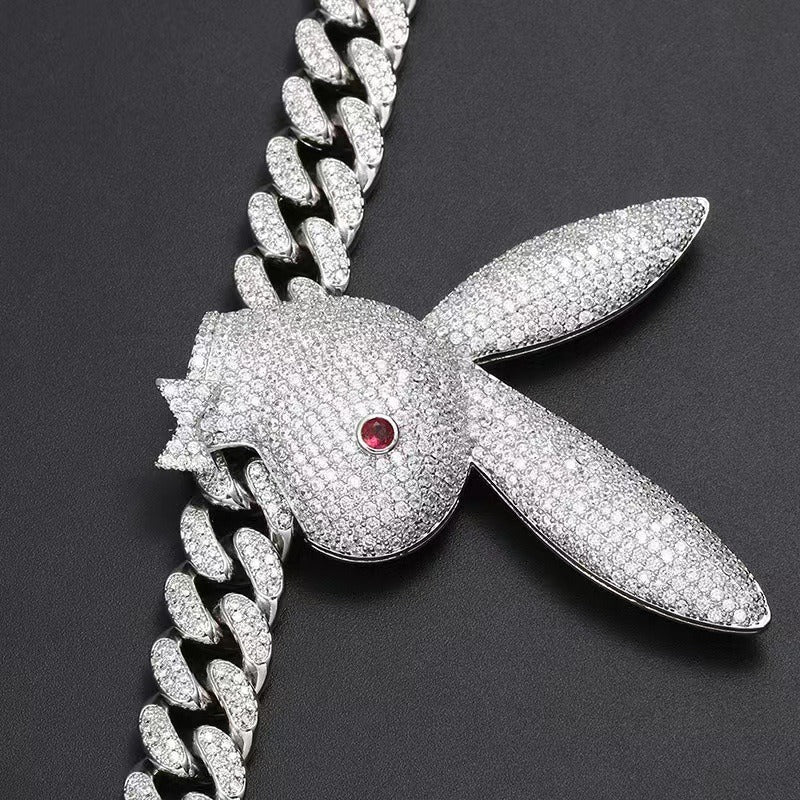 Upside Down Bunny Playboi Carti-inspirierte Anhänger Halskette Rapper Kette