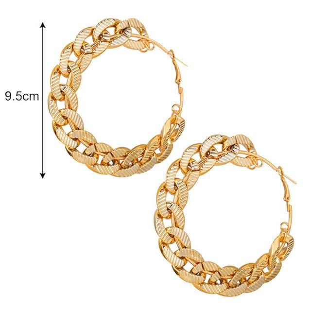 Jewelhery hip hop jewelry Vintage Cuban Hoop Earrings