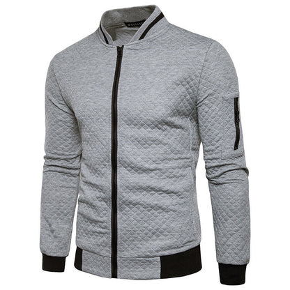 Zip Stand Collar Casual Jacket