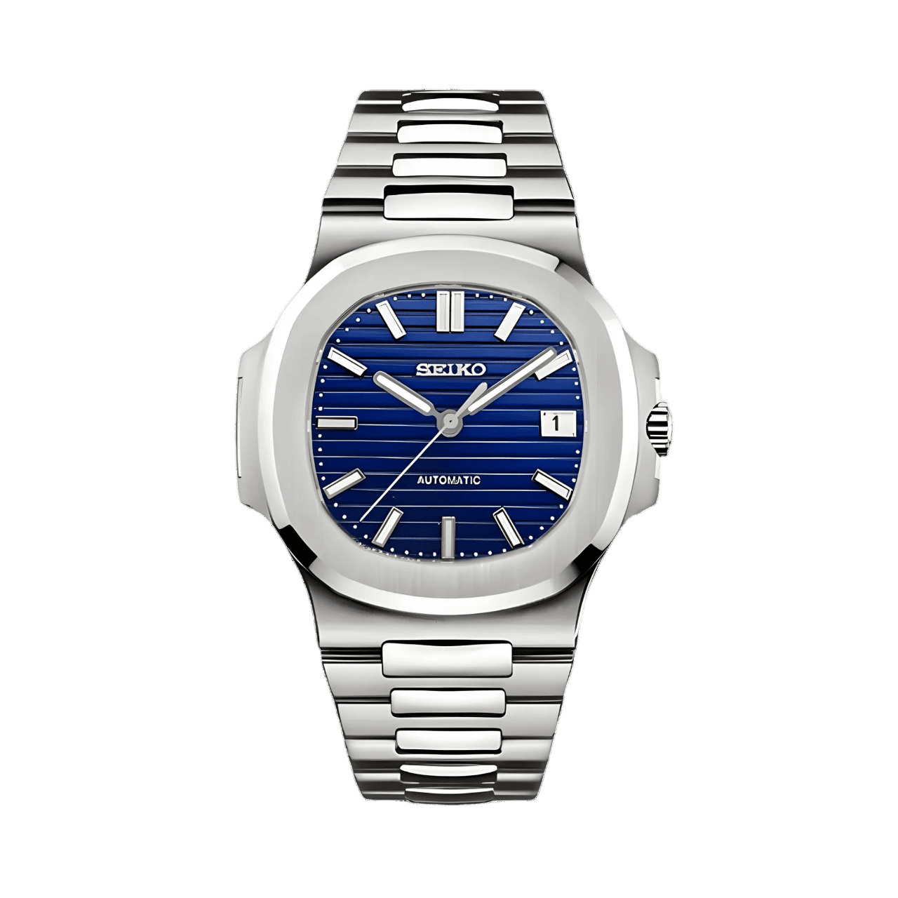 Seiko Mod Nautilus Blue