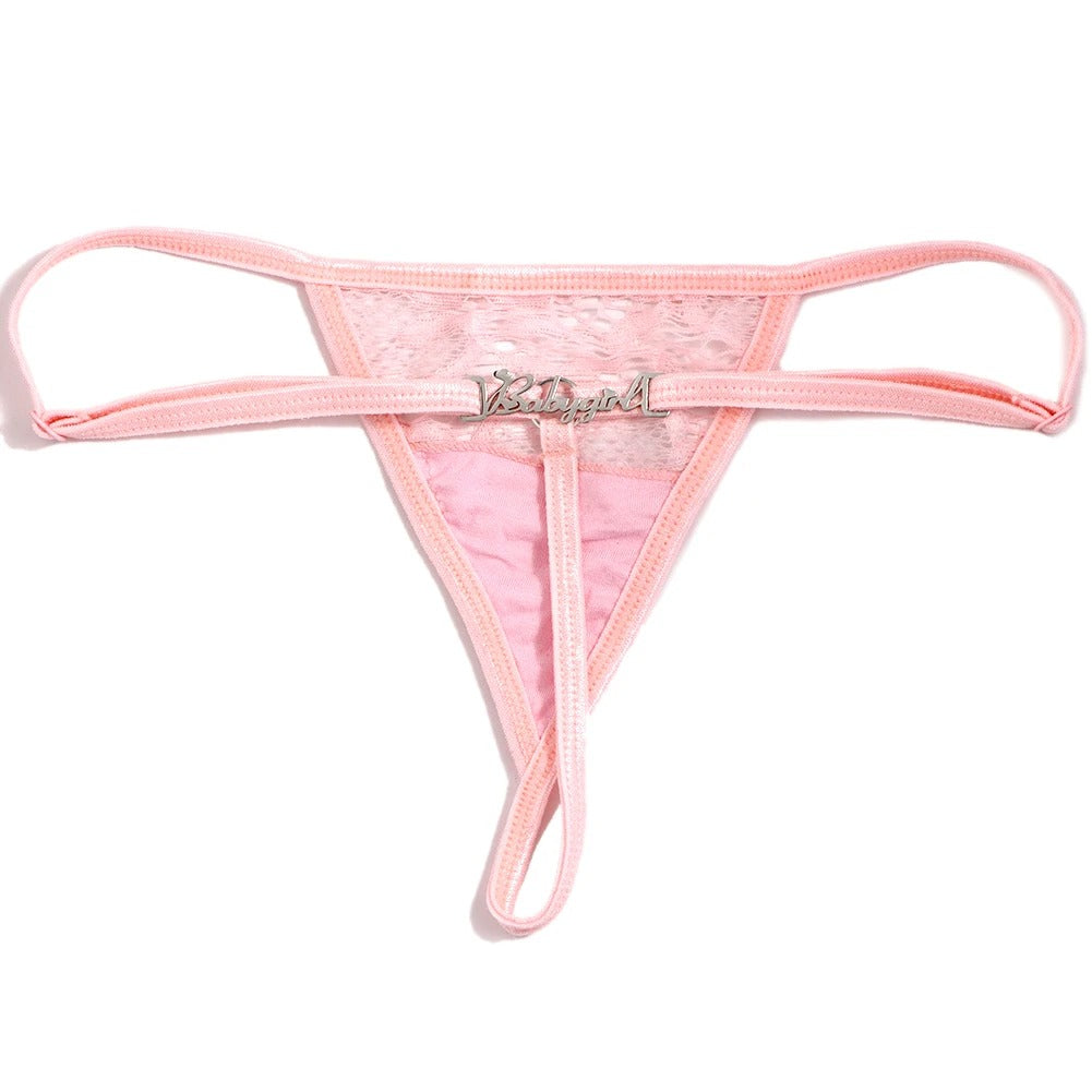 Custom Stainless Steel Letter Thong Women's Panties