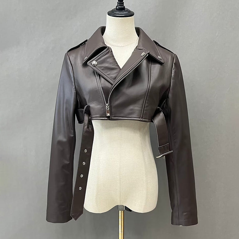 VVS Kate Sheep Leather Cropped Bomber Jacket